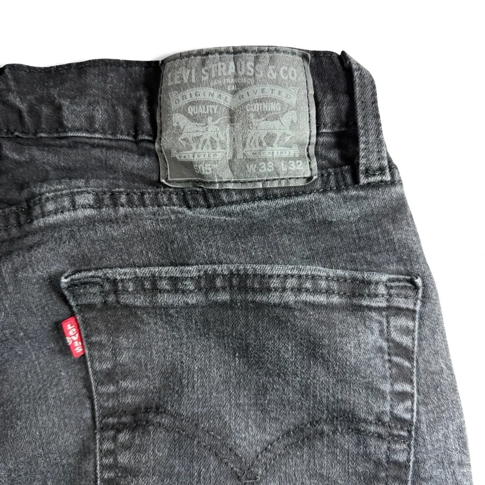 Levis 505 Regular Fit Jeans Mens 33x32 Faded Black Straight Leg Denim 00505-1469